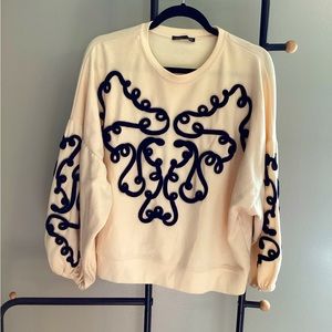 Zara Oversized Embroidered Sweatshirt M